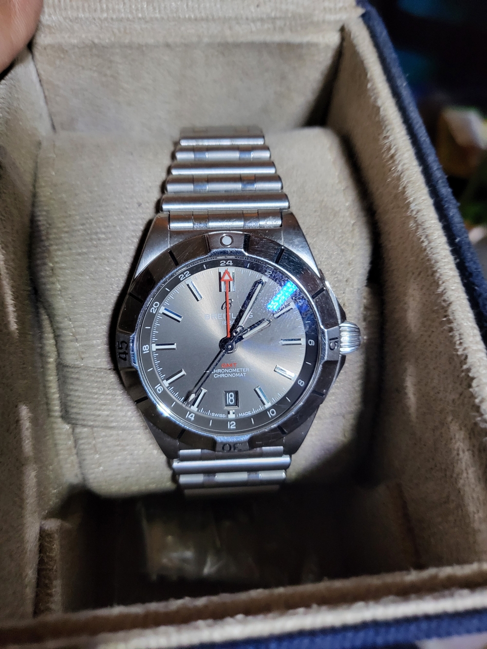 Stainless Steel Men's Wristwatch with Grey Dial